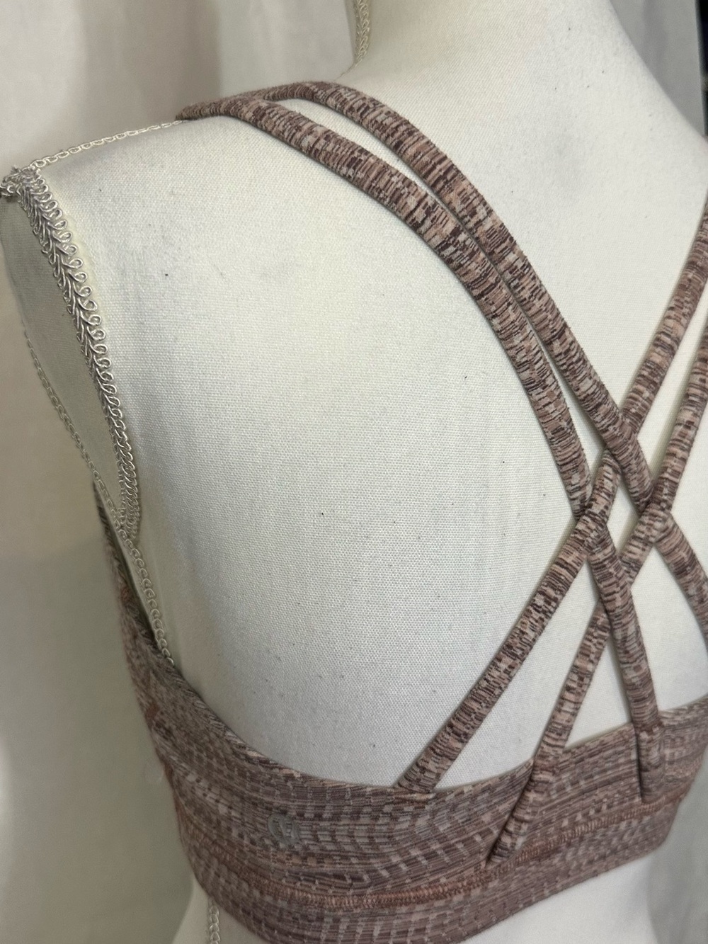 lululemon athletica Pink Mauve Patterned Strappy Sports Bra - Picture 5 of 6